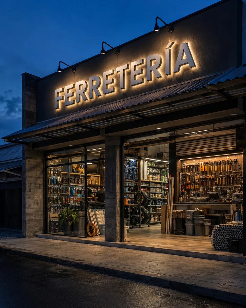 Fachada ilustrativa de una ferretería