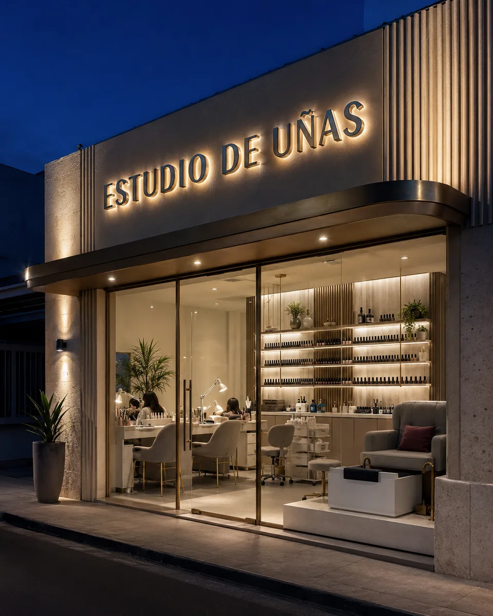 Fachada ilustrativa de un estudio de uñas